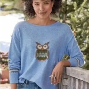 Sundance Wise Owl Intarsia Fair Isle Wool Blend Sweater Size XL